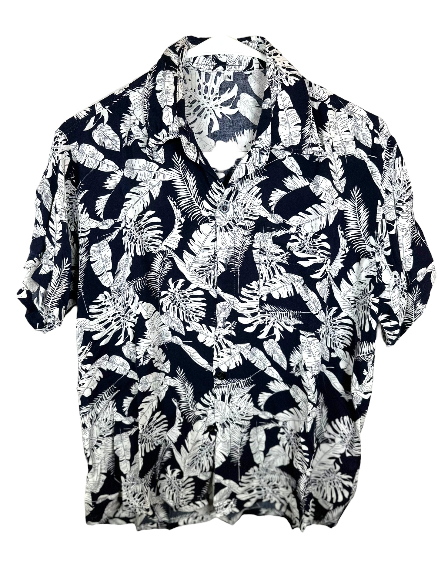 Navy and White Aloha Shirt